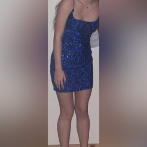 Windsor Royal Blue Sequin HOCO Dress